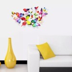 Fluturi 3D cu magnet, decoratiuni casa sau evenimente, set 12 bucati, colorati